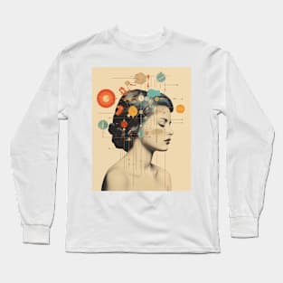 Aquarius collage art astrology Long Sleeve T-Shirt